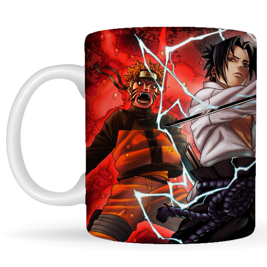 Replix Naruto Anime Printed Coffee Mug, White Ceramic Milk Mug Anime Printed, 350 ml for Gifting and Present (Sasuke)