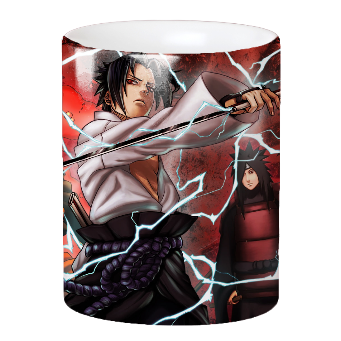 Replix Naruto Anime Printed Coffee Mug, White Ceramic Milk Mug Anime Printed, 350 ml for Gifting and Present (Sasuke)
