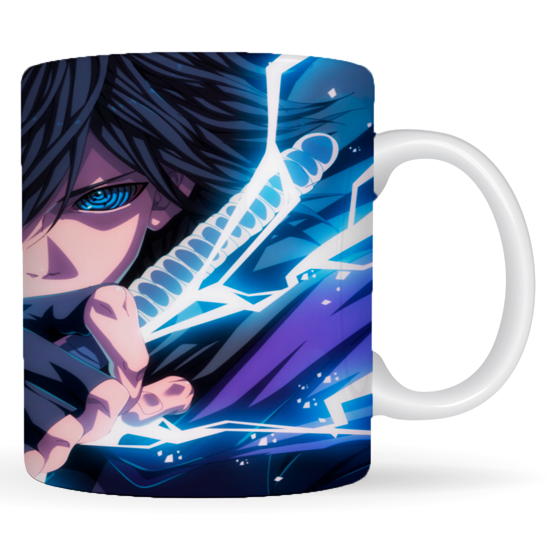 Replix Naruto Anime Printed Coffee Mug, White Ceramic Milk Mug Anime Printed, 350 ml for Gifting and Present (Sasuke 3)