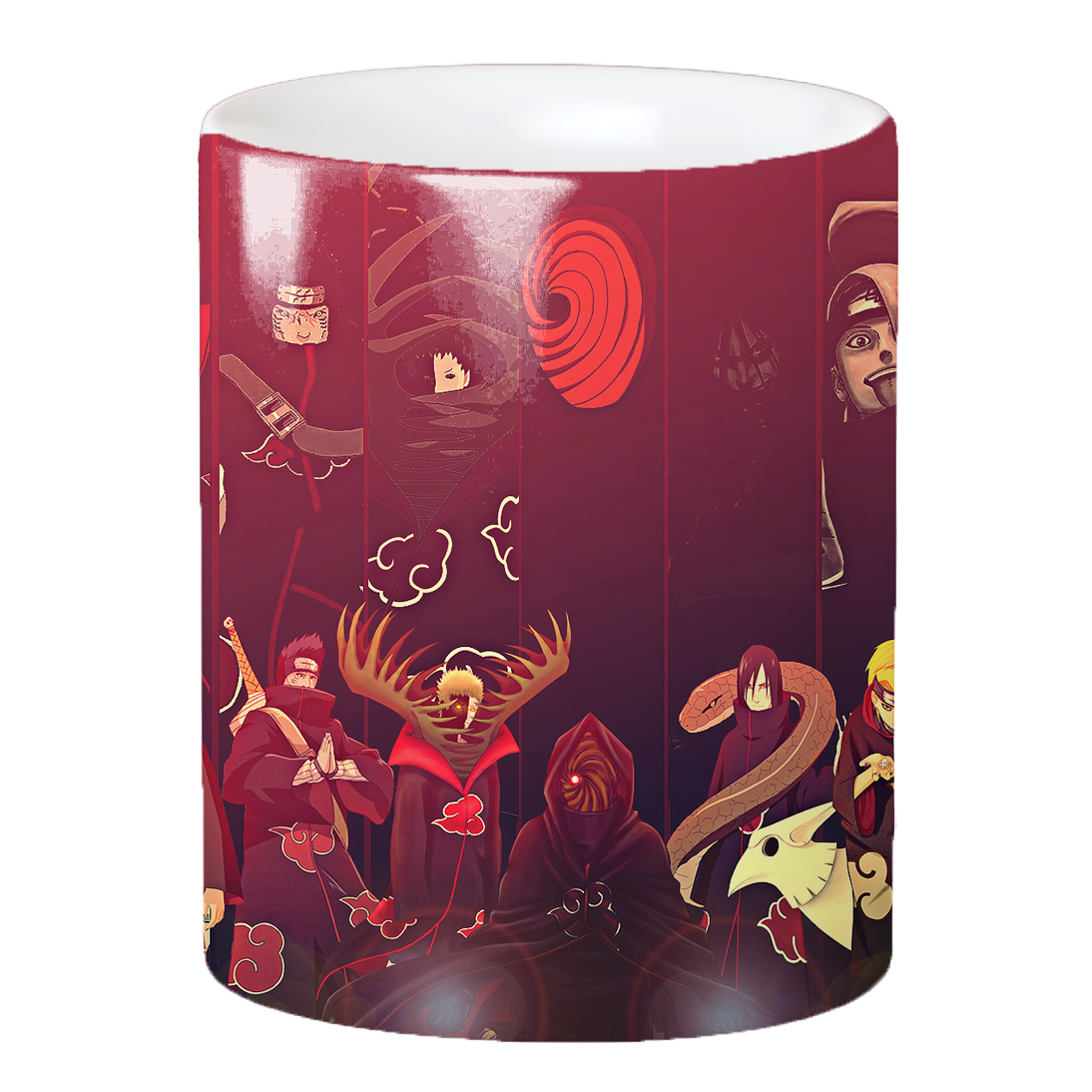Replix Naruto Anime Printed Coffee Mug, White Ceramic Milk Mug Anime Printed, 350 ml for Gifting and Present (Akatsuki 1)