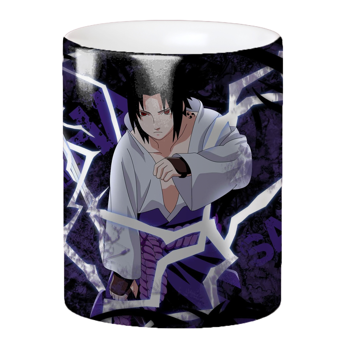 Replix Naruto Anime Printed Coffee Mug, White Ceramic Milk Mug Anime Printed, 350 ml for Gifting and Present (Sasuke 4)