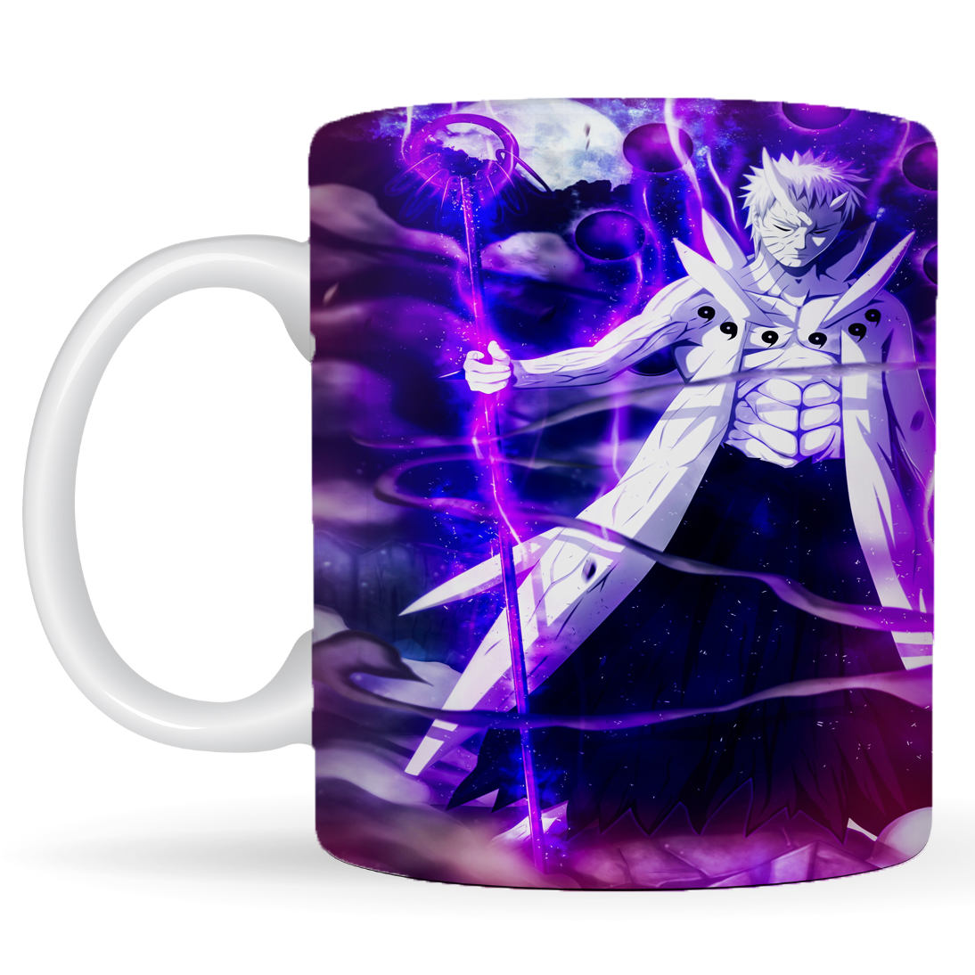 Replix Naruto Anime Printed Coffee Mug, White Ceramic Milk Mug Anime Printed, 350 ml for Gifting and Present (Madara)