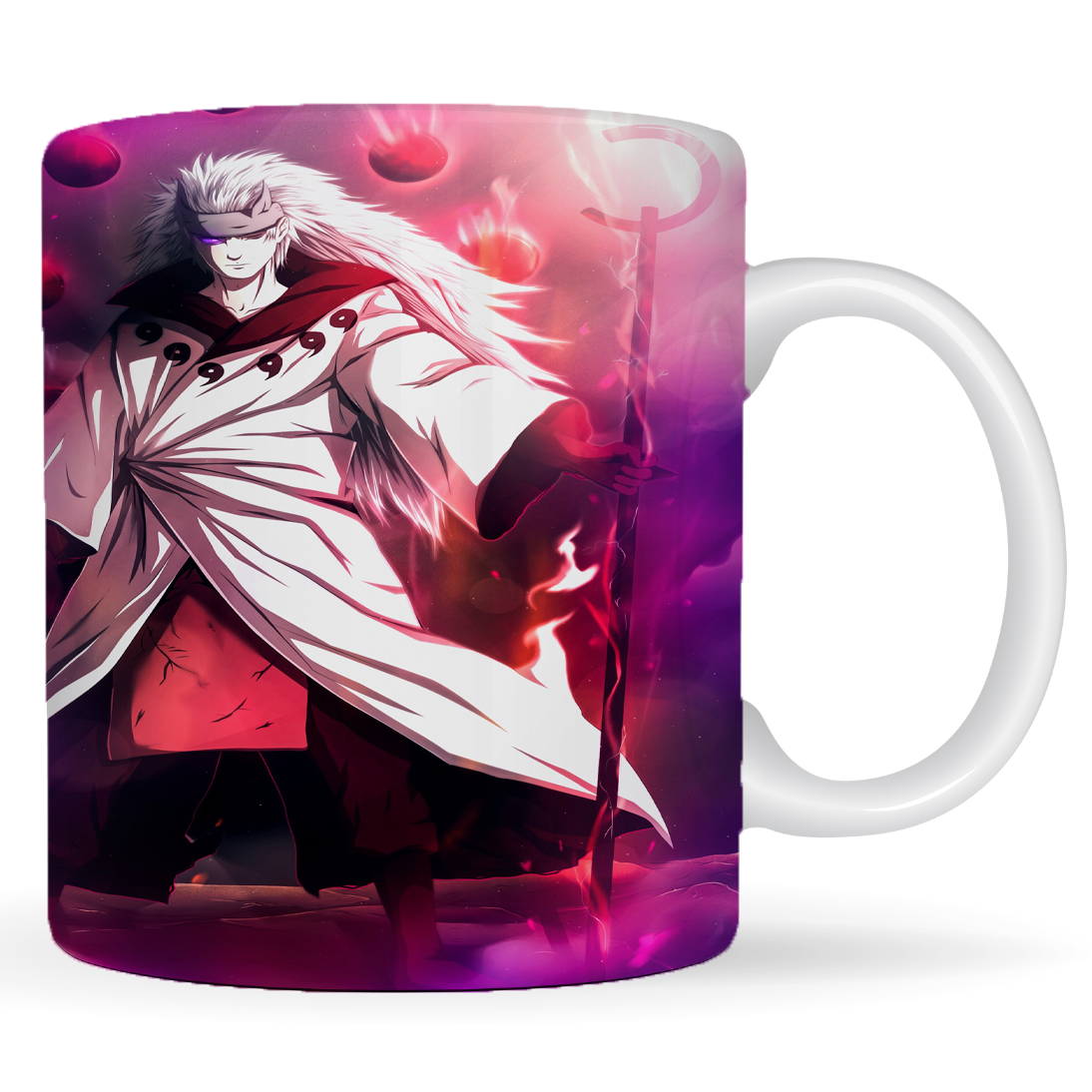 Replix Naruto Anime Printed Coffee Mug, White Ceramic Milk Mug Anime Printed, 350 ml for Gifting and Present (Madara)