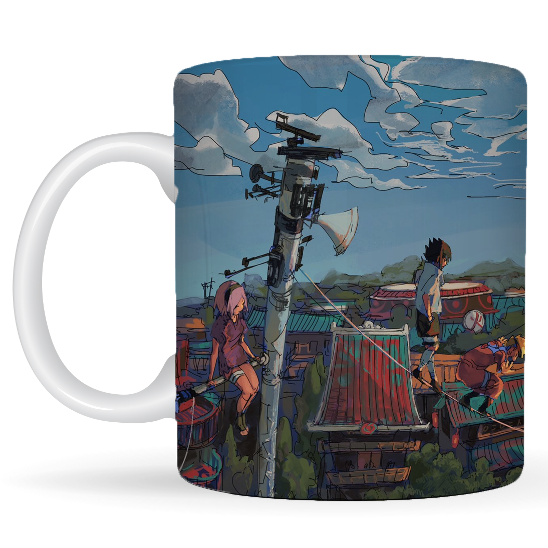 Replix Naruto Anime Printed Coffee Mug, White Ceramic Milk Mug Anime Printed, 350 ml for Gifting and Present (Kakashi)
