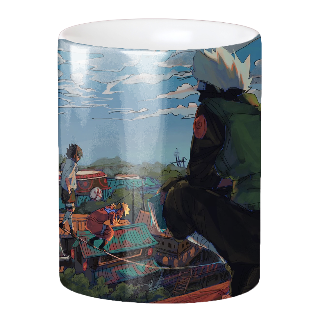 Replix Naruto Anime Printed Coffee Mug, White Ceramic Milk Mug Anime Printed, 350 ml for Gifting and Present (Kakashi)