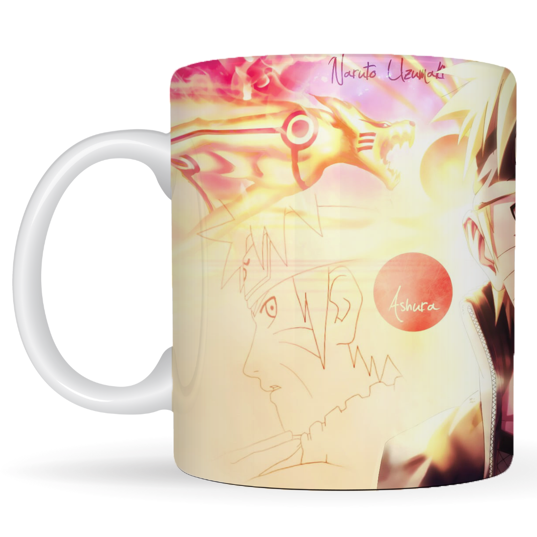 Replix Naruto Anime Printed Coffee Mug, White Ceramic Milk Mug Anime Printed, 350 ml for Gifting and Present (Naruto Sasuke)