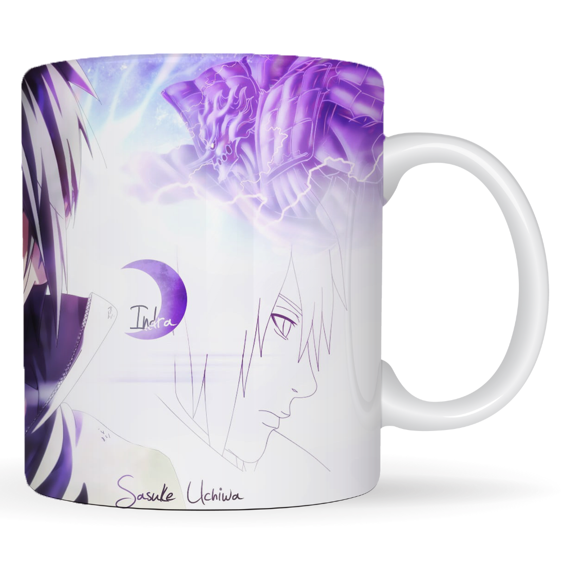 Replix Naruto Anime Printed Coffee Mug, White Ceramic Milk Mug Anime Printed, 350 ml for Gifting and Present (Naruto Sasuke)