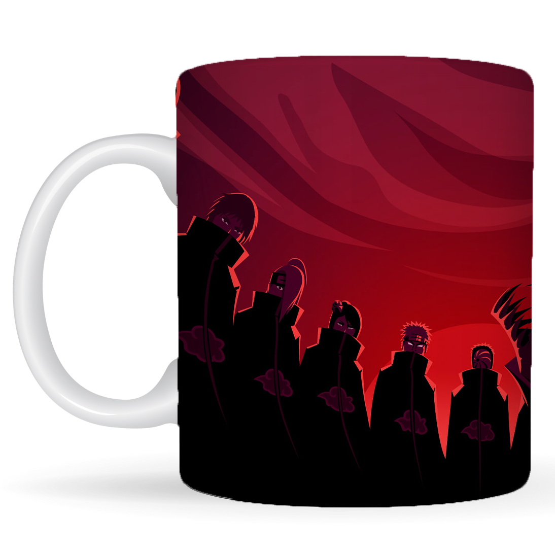 Replix Naruto Anime Printed Coffee Mug, White Ceramic Milk Mug Anime Printed, 350 ml for Gifting and Present (Akatsuki 3)