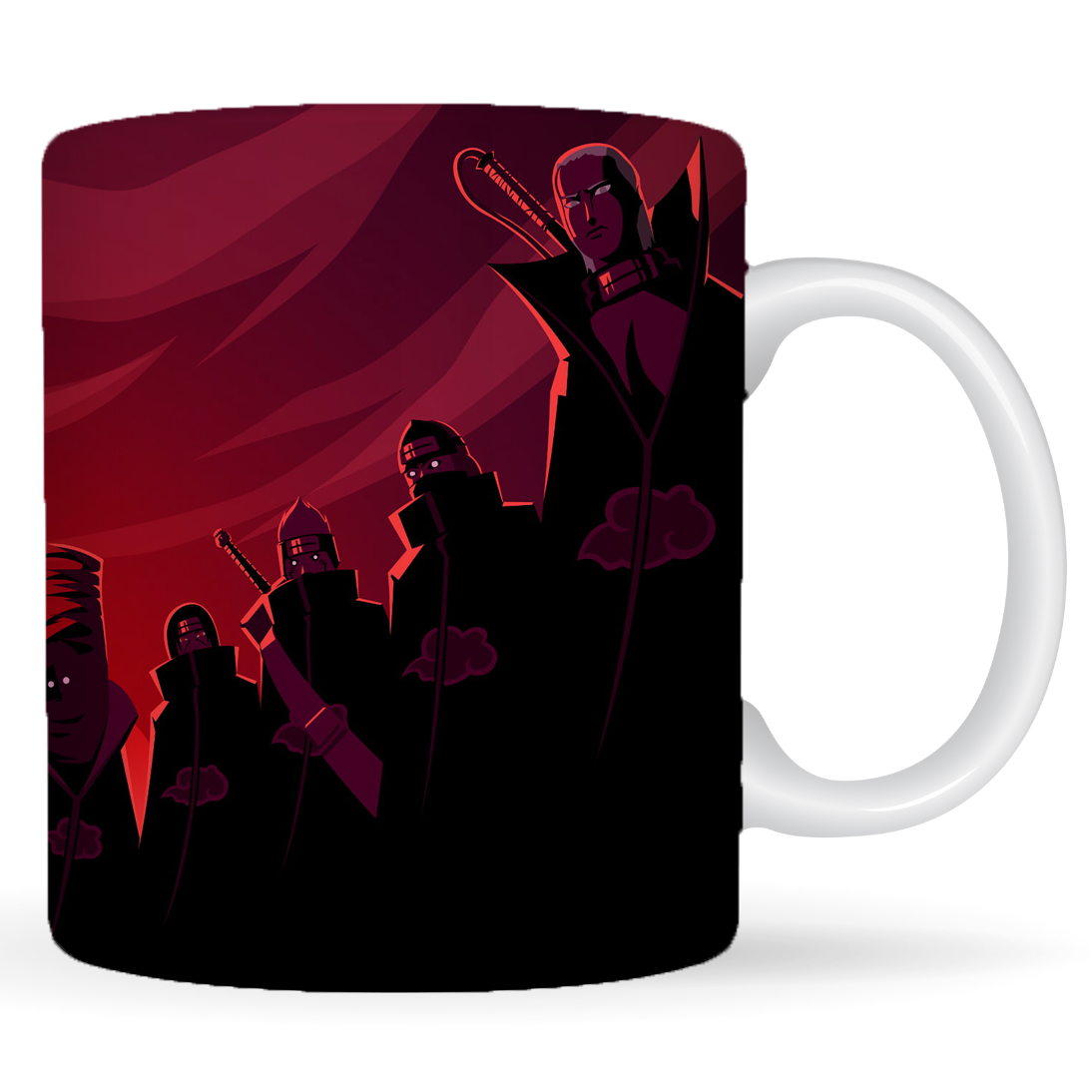 Replix Naruto Anime Printed Coffee Mug, White Ceramic Milk Mug Anime Printed, 350 ml for Gifting and Present (Akatsuki 3)