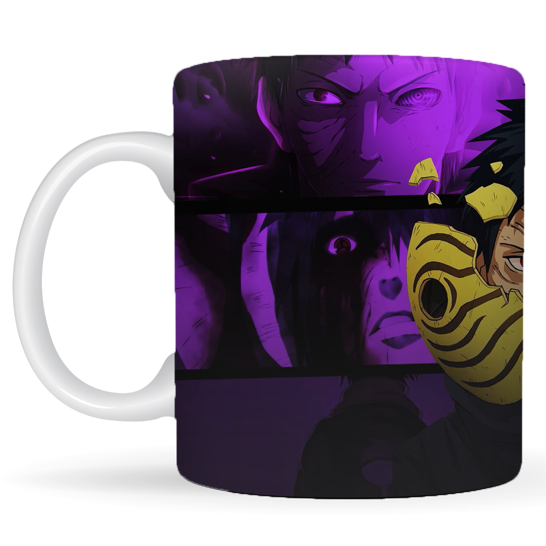 Replix Naruto Anime Printed Coffee Mug, White Ceramic Milk Mug Anime Printed, 350 ml for Gifting and Present (Purple Obito)