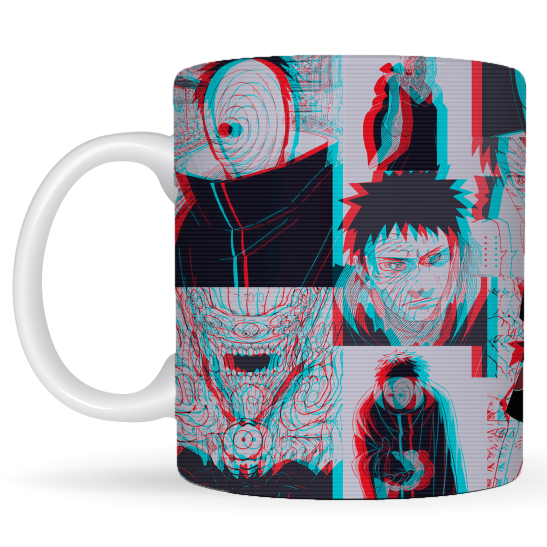 Replix Naruto Anime Printed Coffee Mug, White Ceramic Milk Mug Anime Printed, 350 ml for Gifting and Present (Glitch Obito)