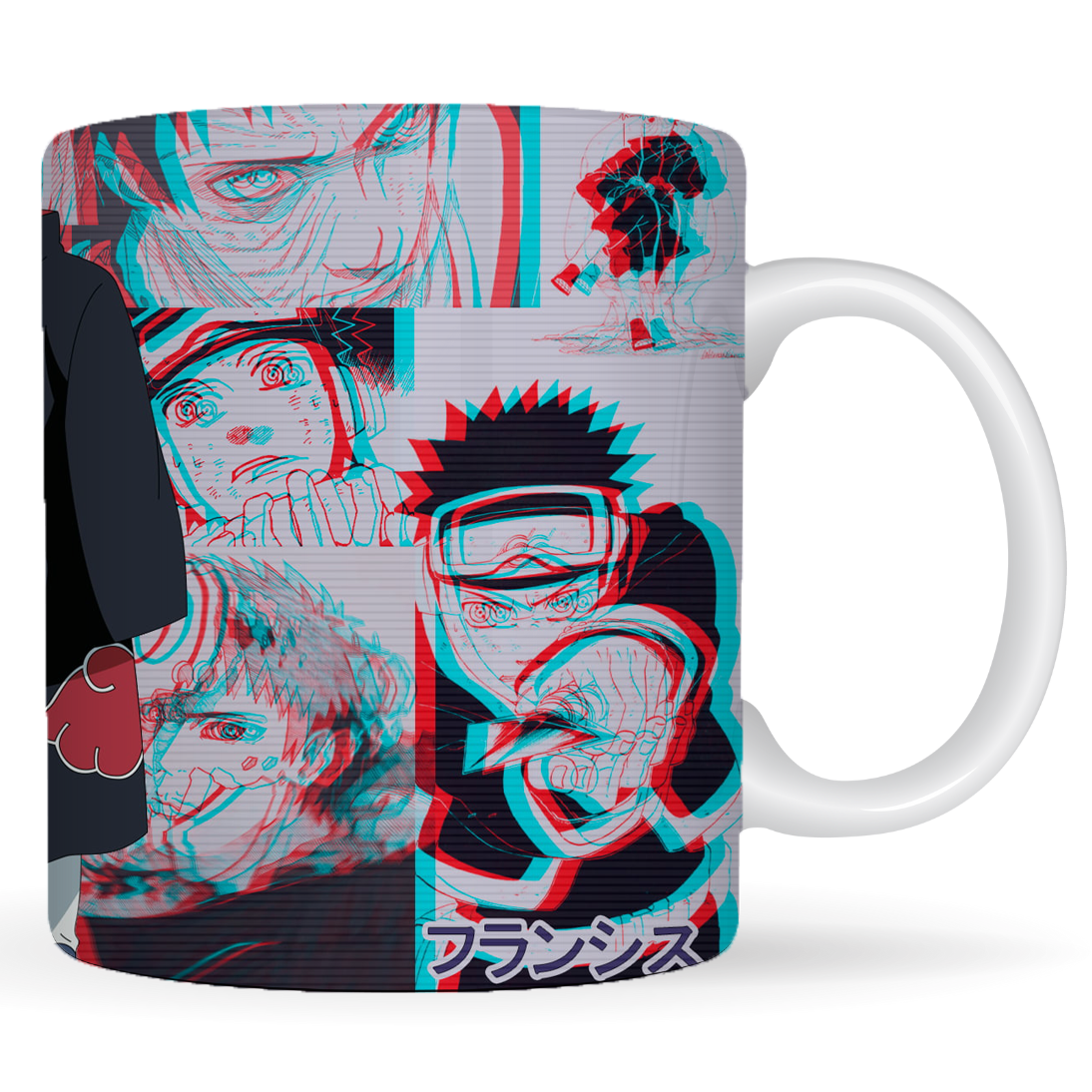 Replix Naruto Anime Printed Coffee Mug, White Ceramic Milk Mug Anime Printed, 350 ml for Gifting and Present (Glitch Obito)