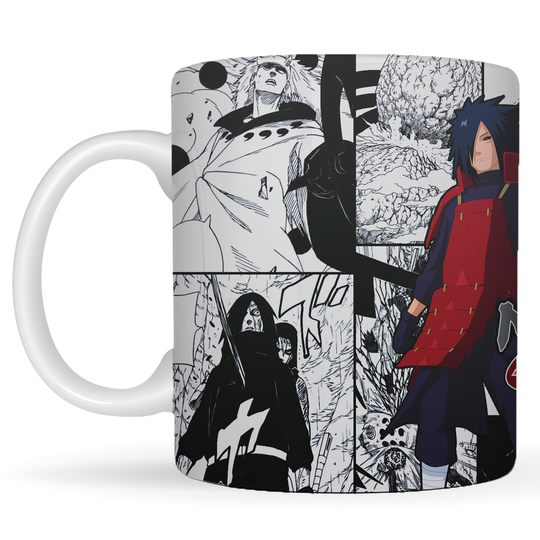 Replix Naruto Anime Printed Coffee Mug, White Ceramic Milk Mug Anime Printed, 350 ml for Gifting and Present (Madara Written)