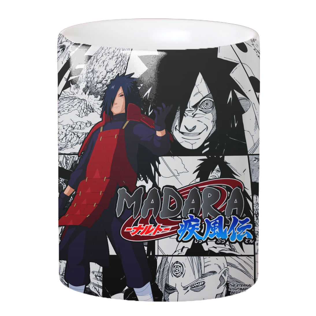 Replix Naruto Anime Printed Coffee Mug, White Ceramic Milk Mug Anime Printed, 350 ml for Gifting and Present (Madara Written)