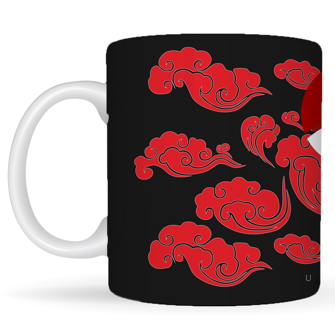 Replix Naruto Anime Printed Coffee Mug, White Ceramic Milk Mug Anime Printed, 350 ml for Gifting and Present (Uchiha Flag)