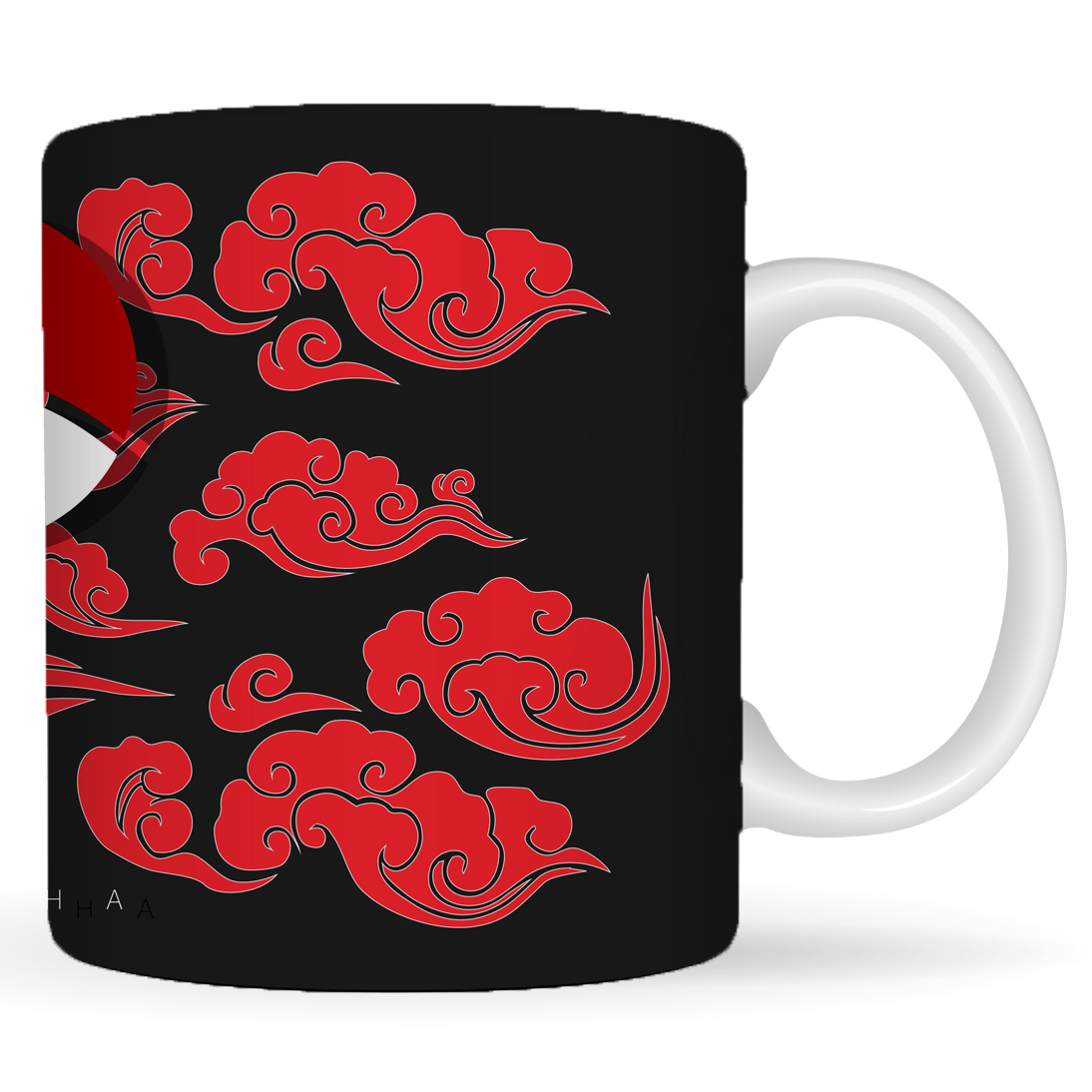 Replix Naruto Anime Printed Coffee Mug, White Ceramic Milk Mug Anime Printed, 350 ml for Gifting and Present (Uchiha Flag)