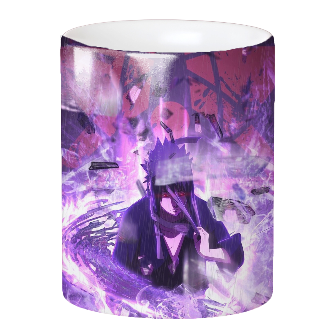 Replix Naruto Anime Printed Coffee Mug, White Ceramic Milk Mug Anime Printed, 350 ml for Gifting and Present (Sasuke 5)