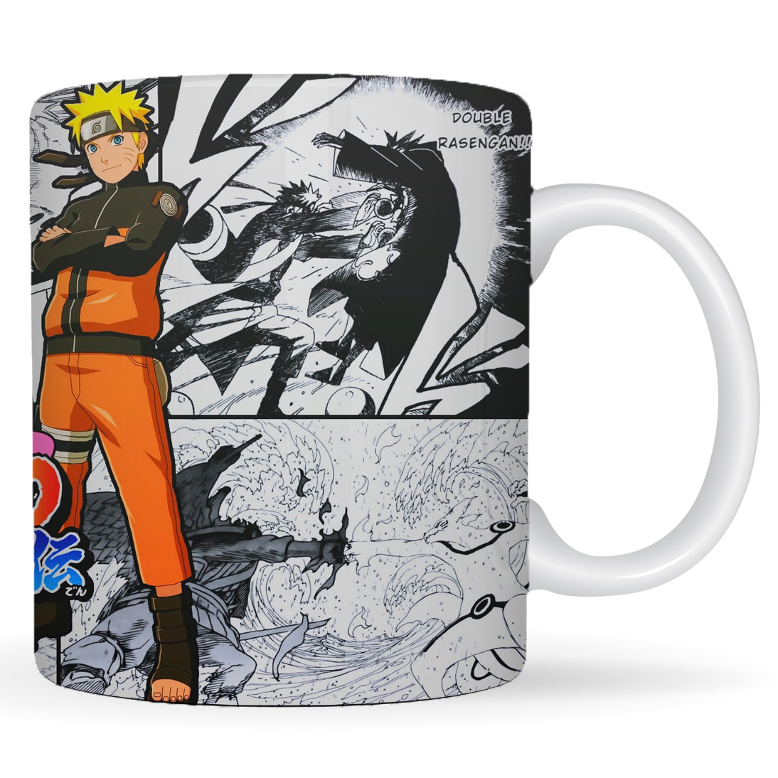 Replix Naruto Anime Printed Coffee Mug, White Ceramic Milk Mug Anime Printed, 350 ml for Gifting and Present (Naruto Written)