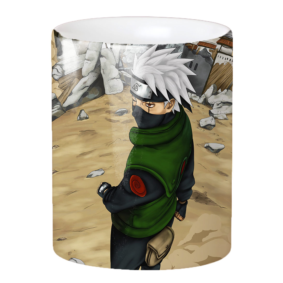 Replix Naruto Anime Printed Coffee Mug, White Ceramic Milk Mug Anime Printed, 350 ml for Gifting and Present (Kakashi 3)