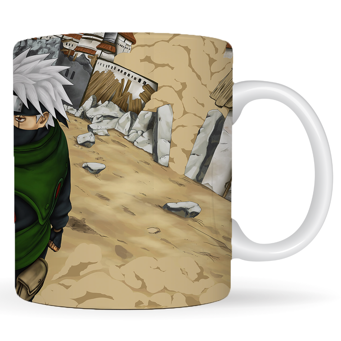 Replix Naruto Anime Printed Coffee Mug, White Ceramic Milk Mug Anime Printed, 350 ml for Gifting and Present (Kakashi 3)