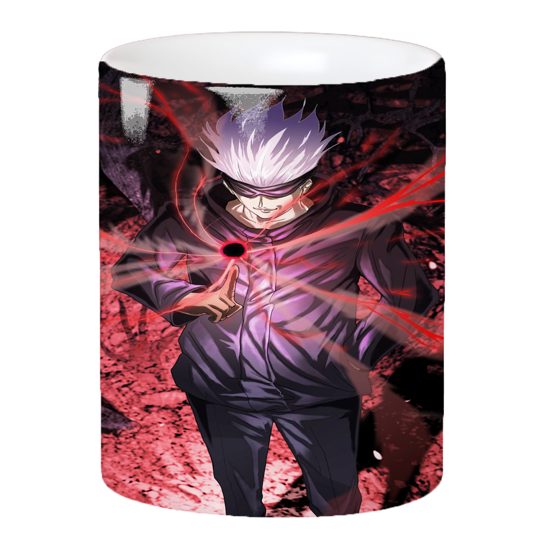 Replix Naruto Anime Printed Coffee Mug, White Ceramic Milk Mug Anime Printed, 350 ml for Gifting and Present (Gojo 2)