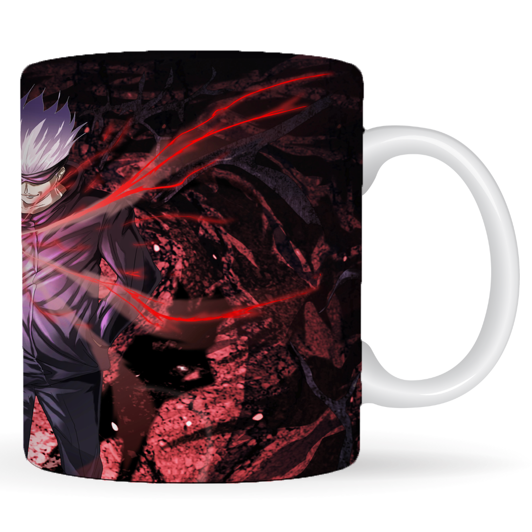 Replix Naruto Anime Printed Coffee Mug, White Ceramic Milk Mug Anime Printed, 350 ml for Gifting and Present (Gojo 2)