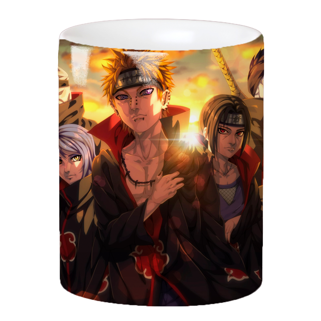Replix Naruto Anime Printed Coffee Mug, White Ceramic Milk Mug Anime Printed, 350 ml for Gifting and Present (Akatsuki 2)