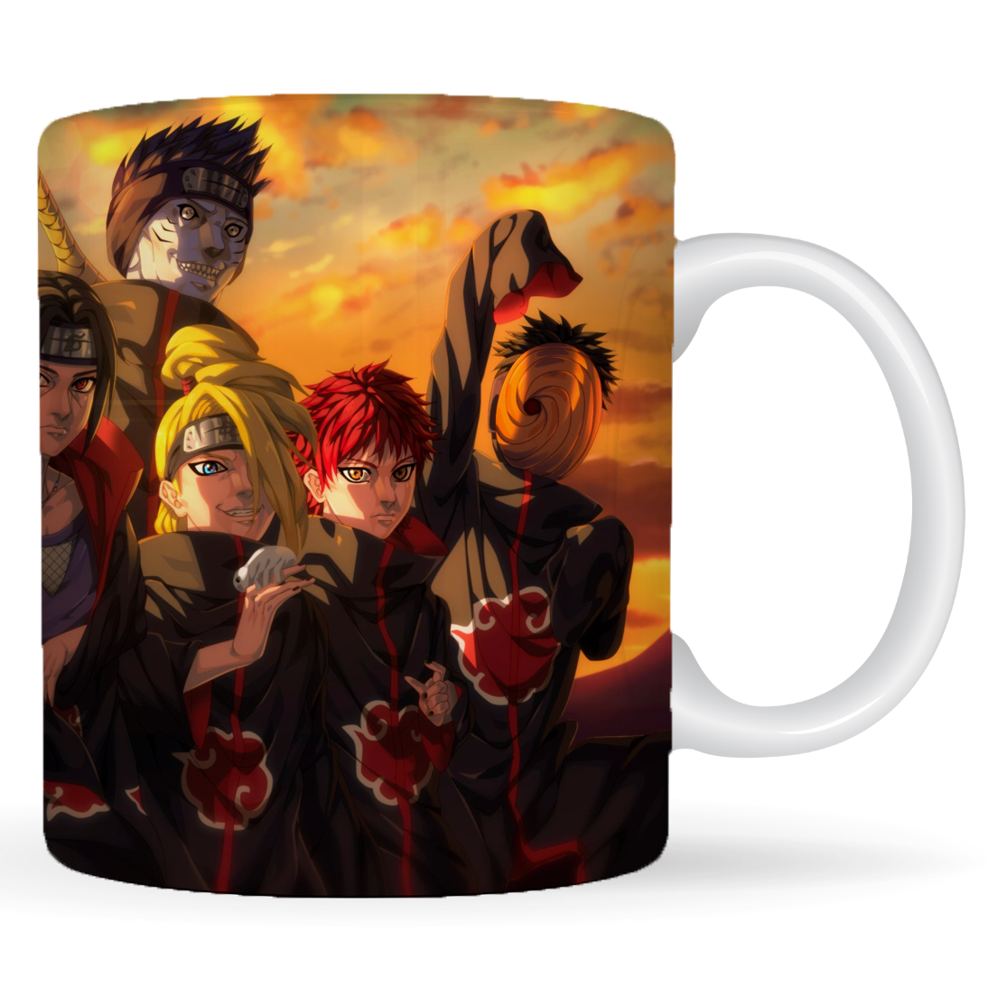 Replix Naruto Anime Printed Coffee Mug, White Ceramic Milk Mug Anime Printed, 350 ml for Gifting and Present (Akatsuki 2)