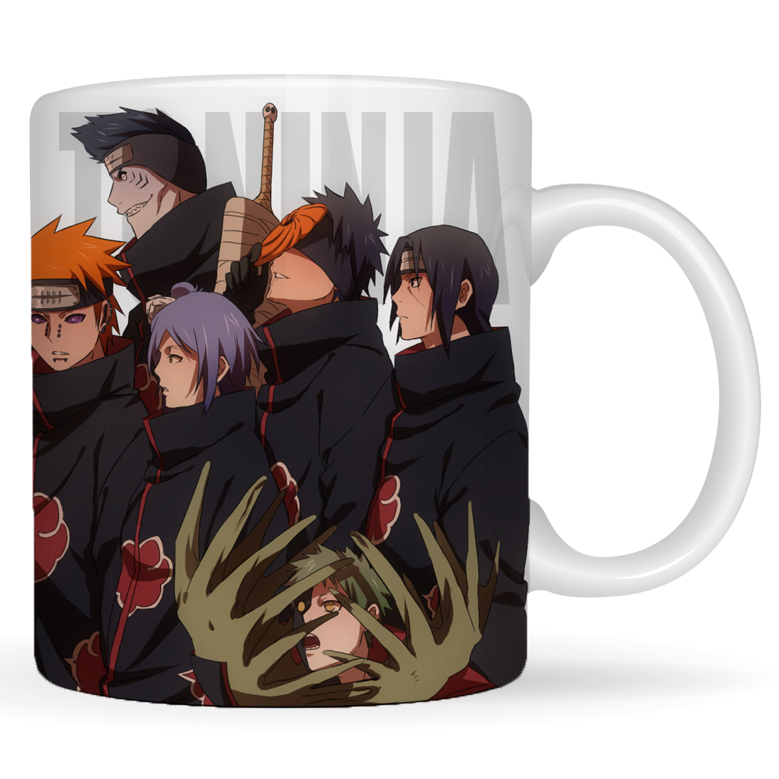 Replix Naruto Anime Printed Coffee Mug, White Ceramic Milk Mug Anime Printed, 350 ml for Gifting and Present (Akatsuki 3)