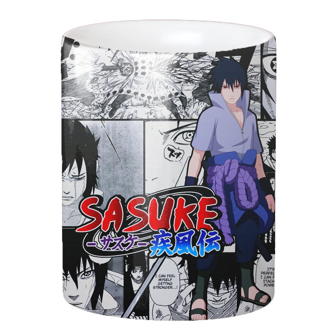 Replix Naruto Anime Printed Coffee Mug, White Ceramic Milk Mug Anime Printed, 350 ml for Gifting and Present (Sasuke 1)