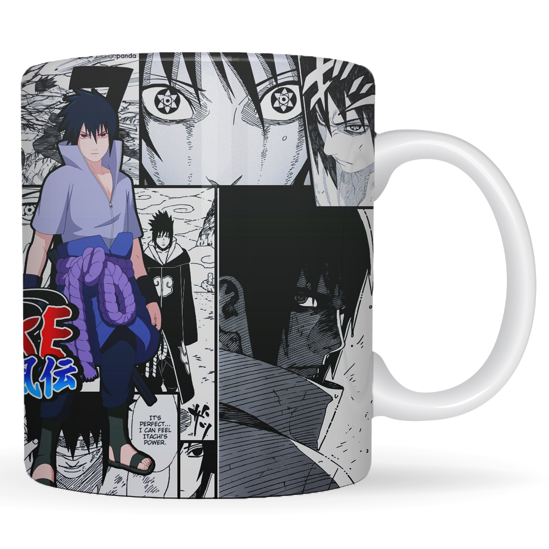 Replix Naruto Anime Printed Coffee Mug, White Ceramic Milk Mug Anime Printed, 350 ml for Gifting and Present (Sasuke 1)