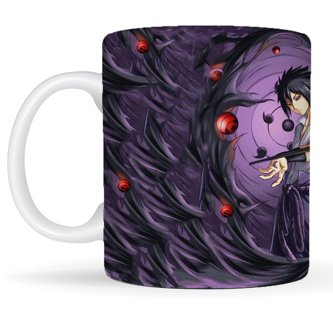 Replix Naruto Anime Printed Coffee Mug, White Ceramic Milk Mug Anime Printed, 350 ml for Gifting and Present (Naruto Sasuke 2)