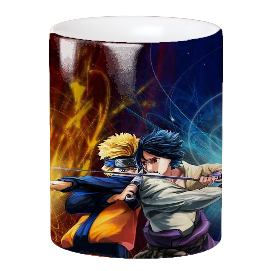 Replix Naruto Anime Printed Coffee Mug, White Ceramic Milk Mug Anime Printed, 350 ml for Gifting and Present (Naruto Sasuke A)