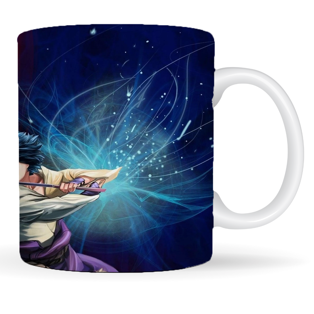 Replix Naruto Anime Printed Coffee Mug, White Ceramic Milk Mug Anime Printed, 350 ml for Gifting and Present (Naruto Sasuke A)