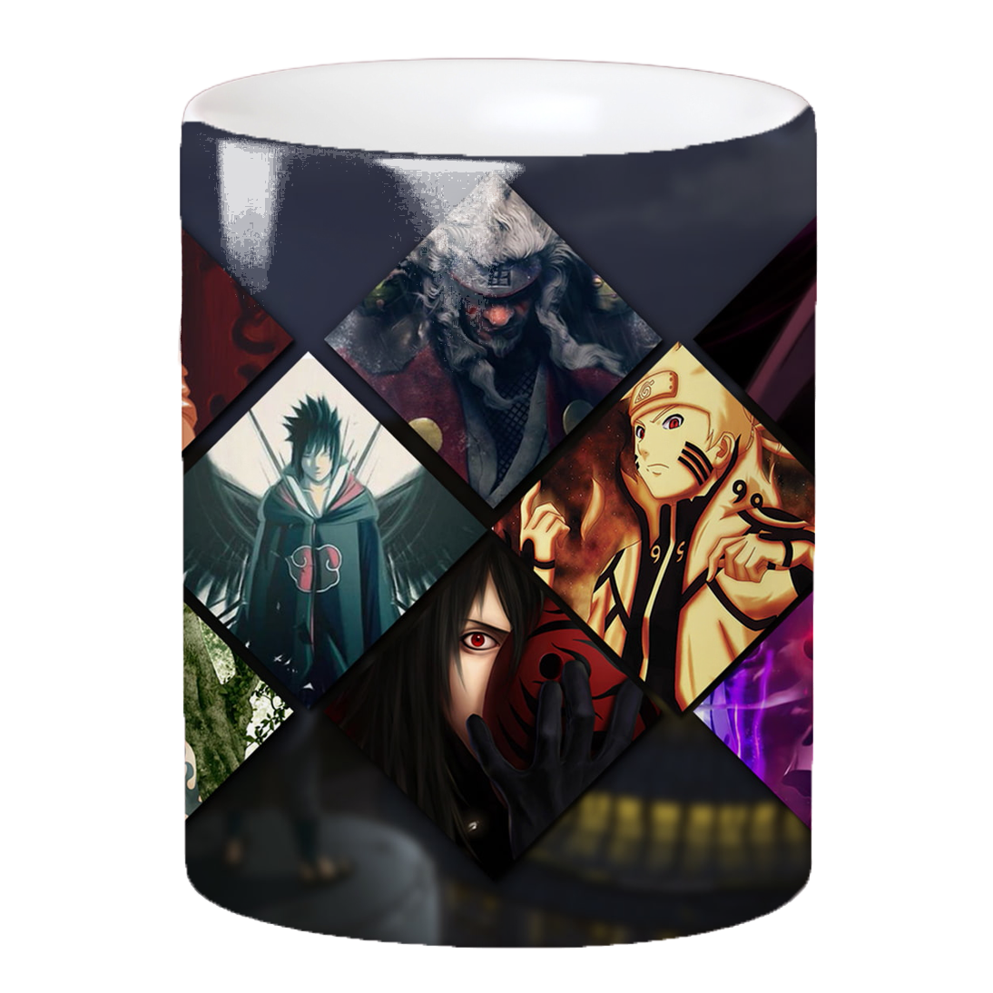 Replix Naruto Anime Printed Coffee Mug, White Ceramic Milk Mug Anime Printed, 350 ml for Gifting and Present (Naruto Mix)