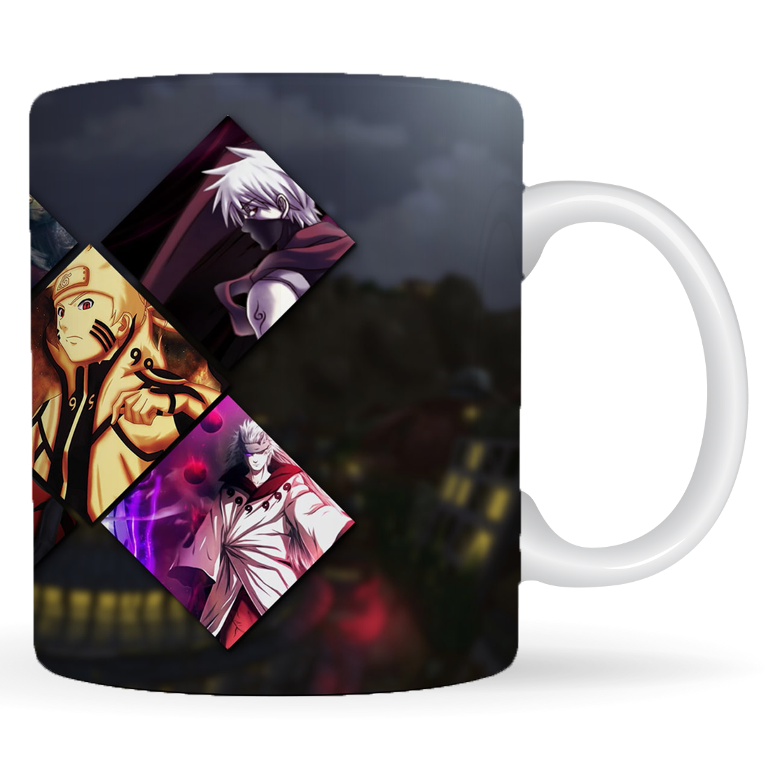 Replix Naruto Anime Printed Coffee Mug, White Ceramic Milk Mug Anime Printed, 350 ml for Gifting and Present (Naruto Mix)