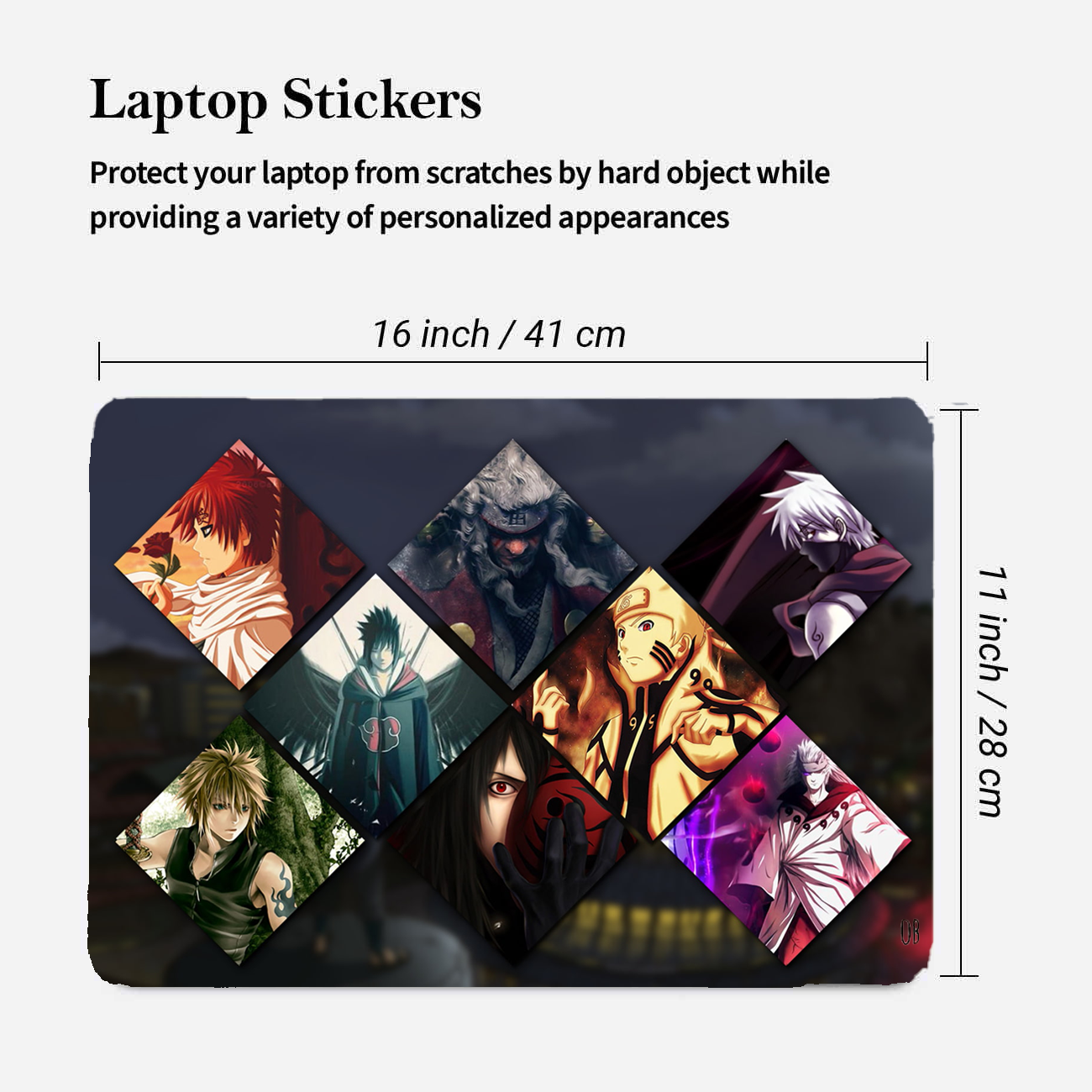 Replix Naruto Mix Anime Vinyl Laptop Skin with Free Sticker Compatible for All Laptops Vinyl Laptop Decal 15.6