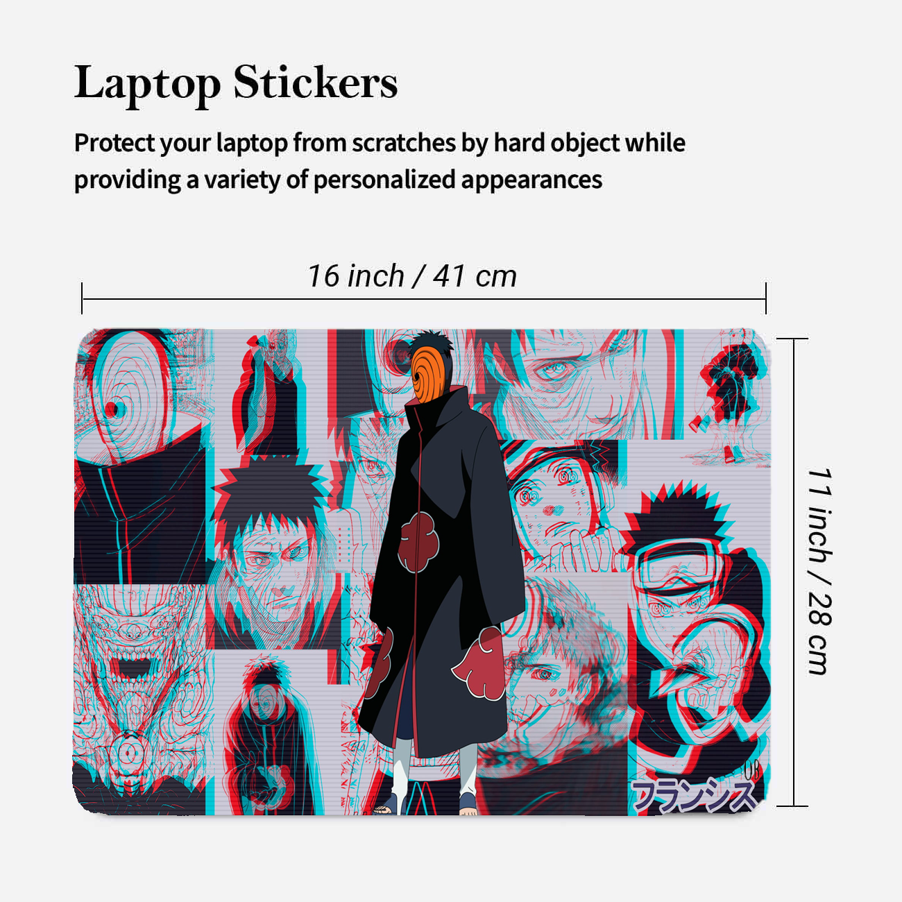 Replix Obito 3 Anime Vinyl Laptop Skin with Free Sticker Compatible for All Laptops Vinyl Laptop Decal 15.6