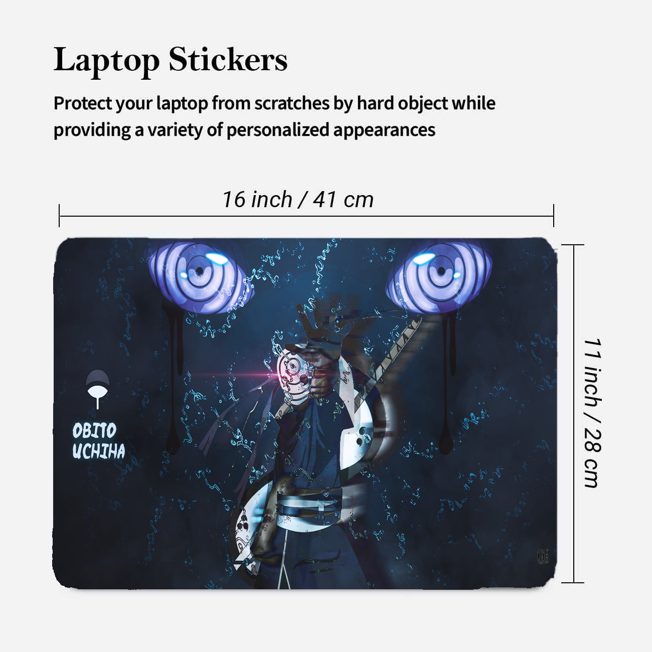 Replix OBITO 2 Anime Vinyl Laptop Skin with Free Sticker Compatible for All Laptops Vinyl Laptop Decal 15.6