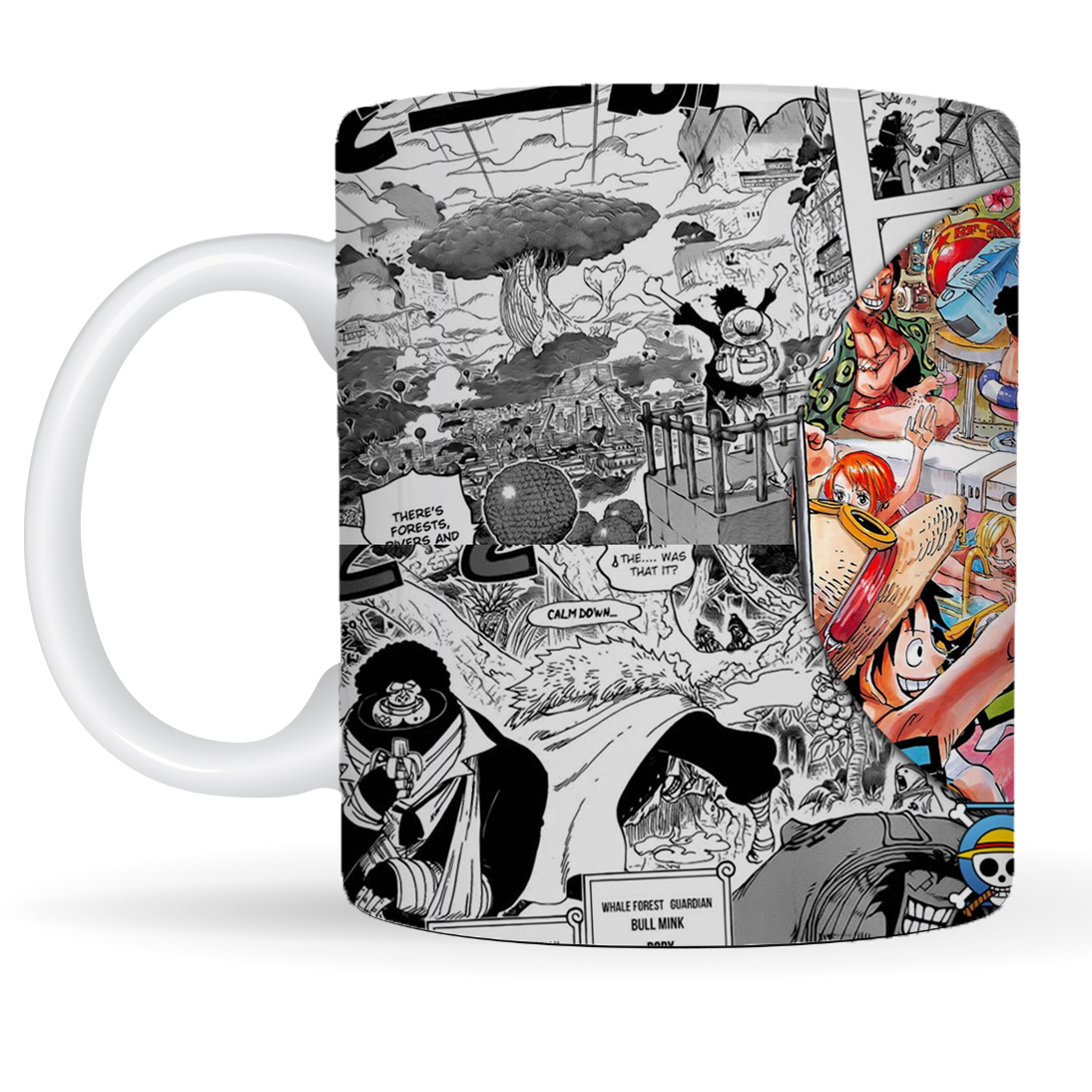 Replix Naruto Anime Printed Coffee Mug, White Ceramic Milk Mug Anime Printed, 350 ml for Gifting and Present (One Piece 4)