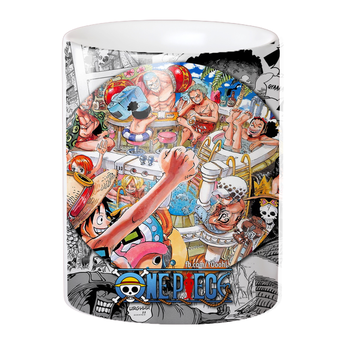 Replix Naruto Anime Printed Coffee Mug, White Ceramic Milk Mug Anime Printed, 350 ml for Gifting and Present (One Piece 4)