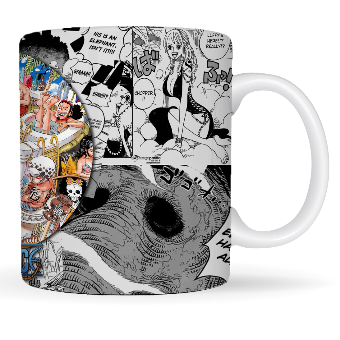 Replix Naruto Anime Printed Coffee Mug, White Ceramic Milk Mug Anime Printed, 350 ml for Gifting and Present (One Piece 4)