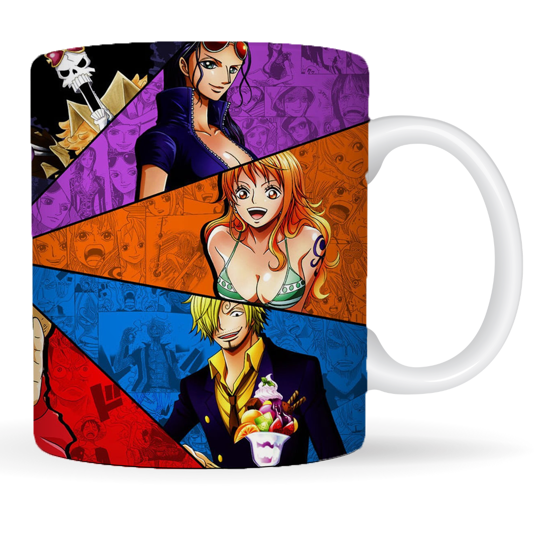 Replix Naruto Anime Printed Coffee Mug, White Ceramic Milk Mug Anime Printed, 350 ml for Gifting and Present (One Piece 3)