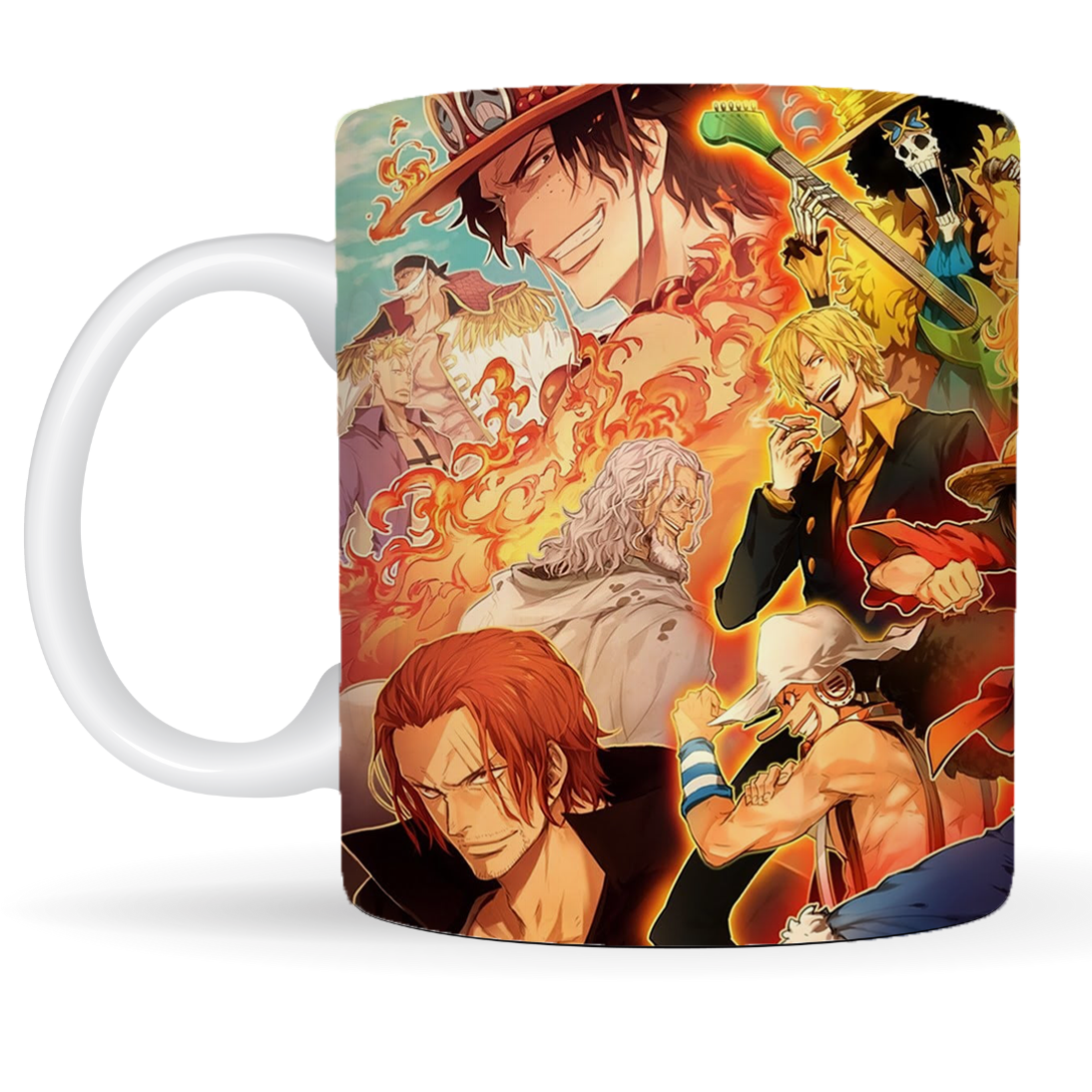 Replix Naruto Anime Printed Coffee Mug, White Ceramic Milk Mug Anime Printed, 350 ml for Gifting and Present (One Piece Mug 2)