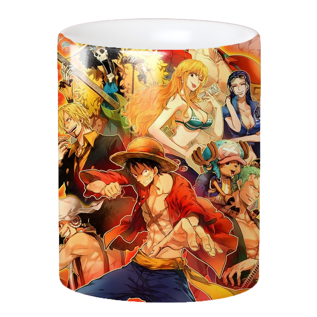 Replix Naruto Anime Printed Coffee Mug, White Ceramic Milk Mug Anime Printed, 350 ml for Gifting and Present (One Piece Mug 2)