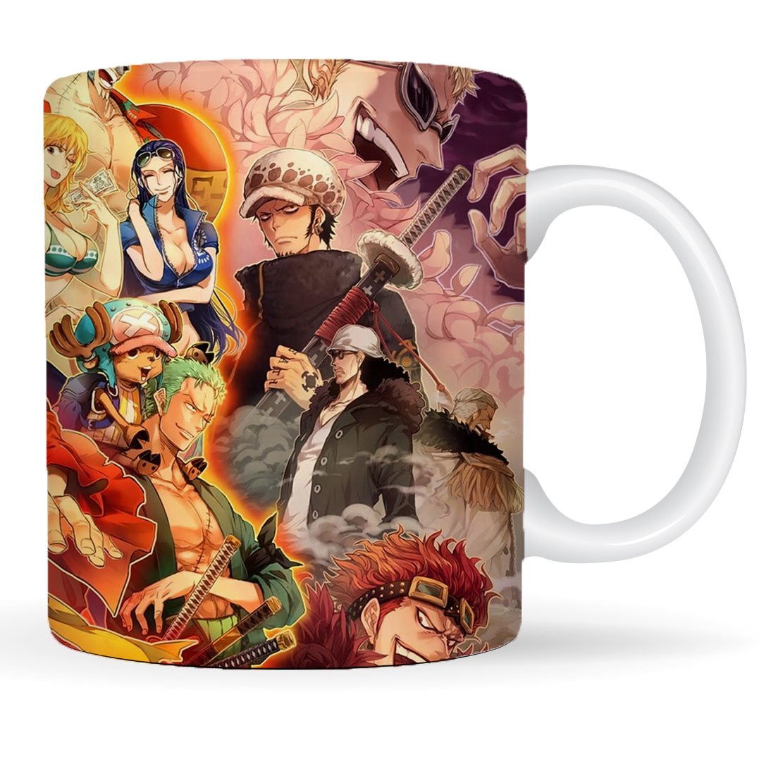 Replix Naruto Anime Printed Coffee Mug, White Ceramic Milk Mug Anime Printed, 350 ml for Gifting and Present (One Piece Mug 2)