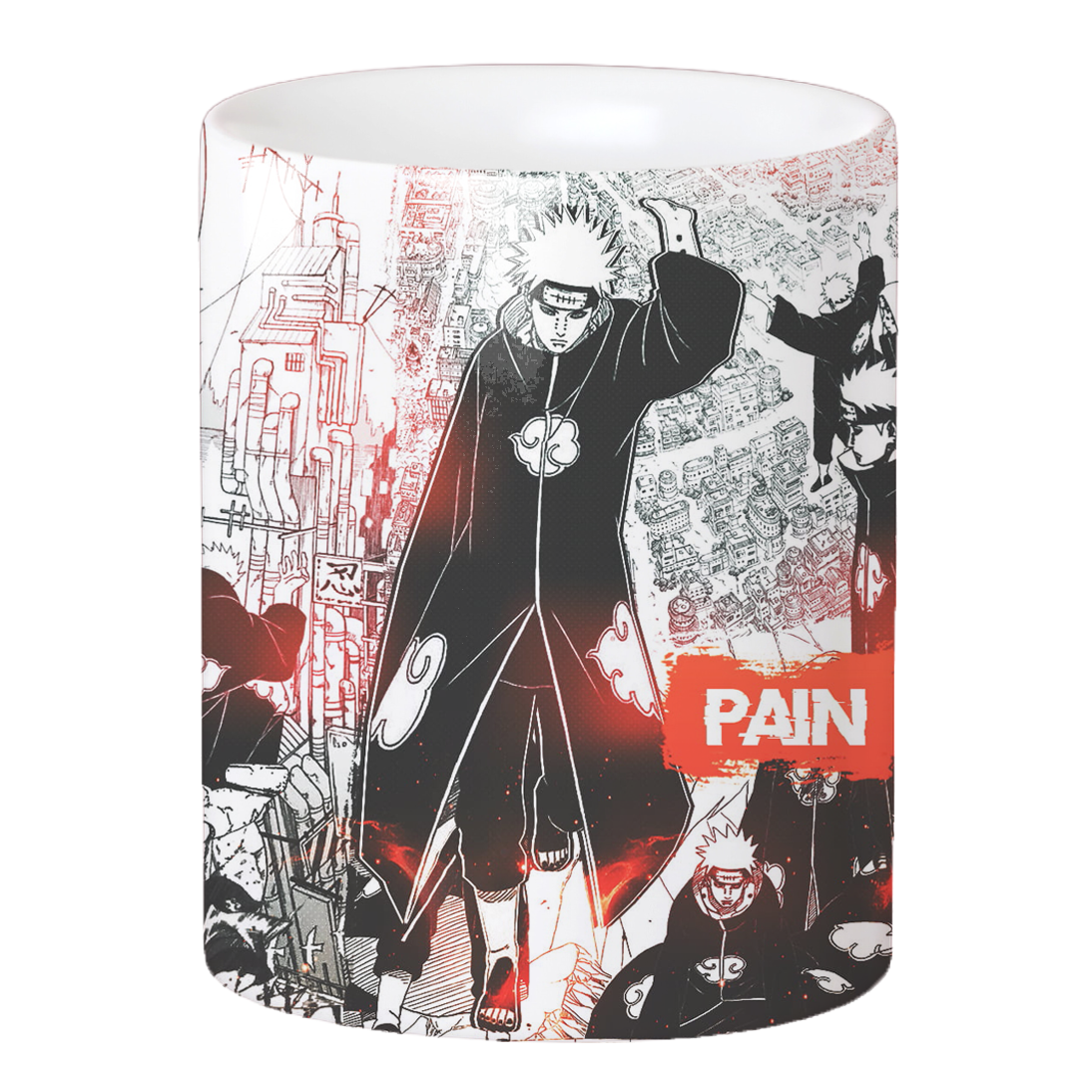 Replix Naruto Anime Printed Coffee Mug, White Ceramic Milk Mug Anime Printed, 350 ml for Gifting and Present (Pain)