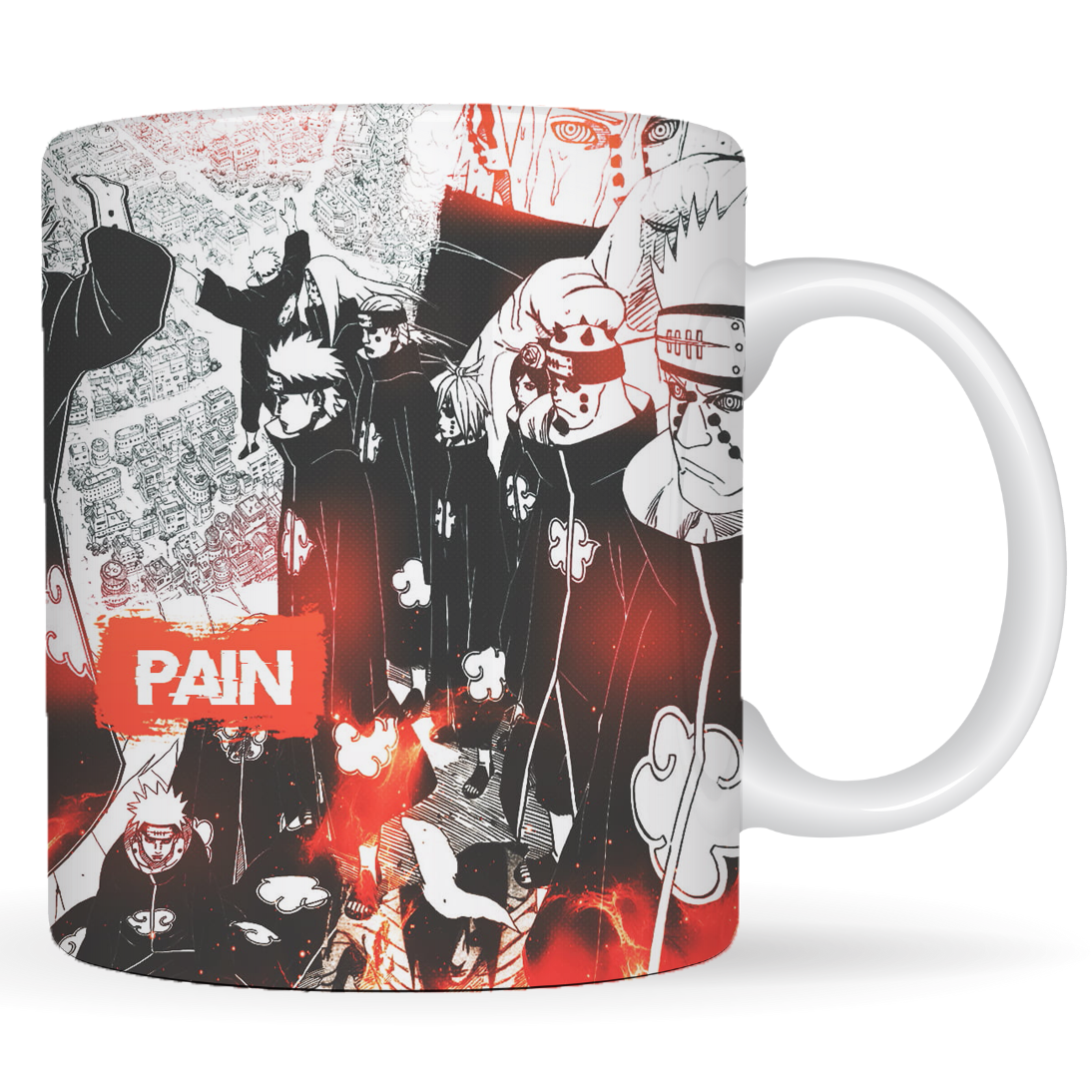 Replix Naruto Anime Printed Coffee Mug, White Ceramic Milk Mug Anime Printed, 350 ml for Gifting and Present (Pain)