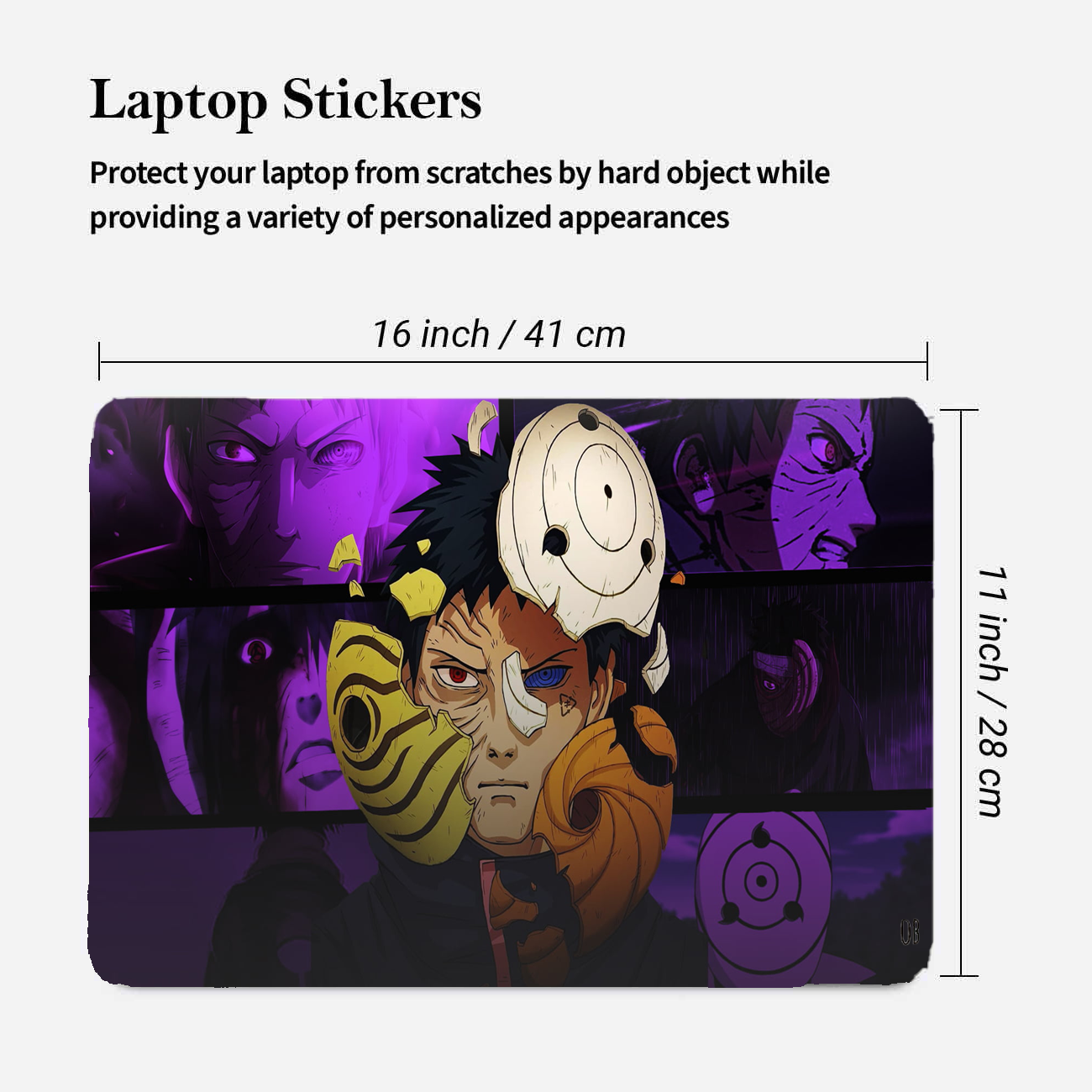 Replix Obito Anime Vinyl Laptop Skin with Free Sticker Compatible for All Laptops Vinyl Laptop Decal 15.6