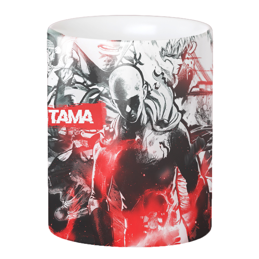 Replix Naruto Anime Printed Coffee Mug, White Ceramic Milk Mug Anime Printed, 350 ml for Gifting and Present (Saitama)